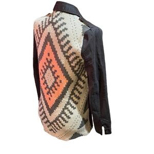 BLU PEPPER Womens Utility
Jacket Cinched Southwestern Design Size Small